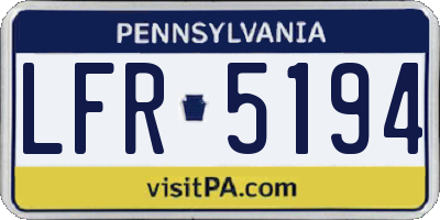PA license plate LFR5194