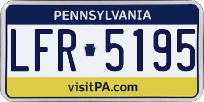PA license plate LFR5195