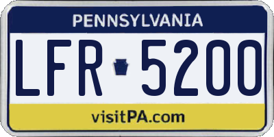 PA license plate LFR5200