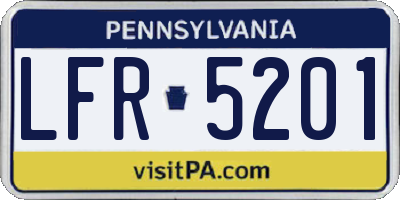 PA license plate LFR5201