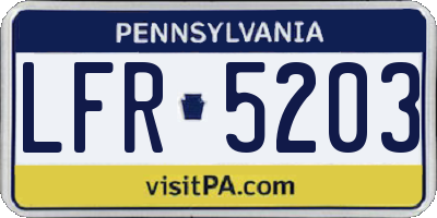 PA license plate LFR5203