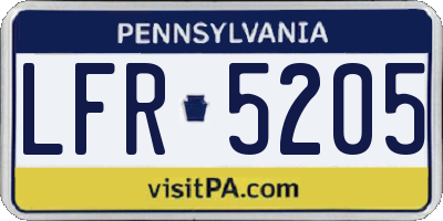 PA license plate LFR5205