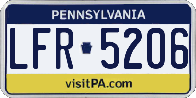 PA license plate LFR5206