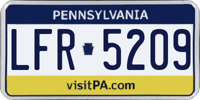 PA license plate LFR5209