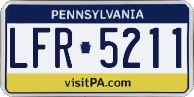 PA license plate LFR5211