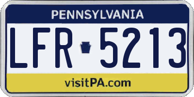 PA license plate LFR5213