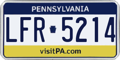 PA license plate LFR5214