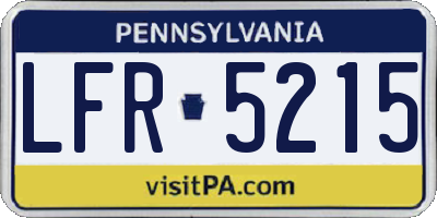 PA license plate LFR5215
