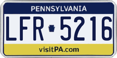 PA license plate LFR5216