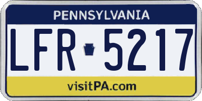 PA license plate LFR5217