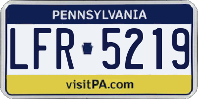 PA license plate LFR5219
