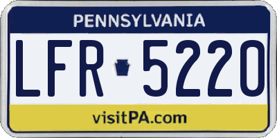 PA license plate LFR5220