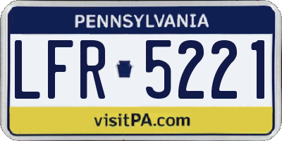 PA license plate LFR5221