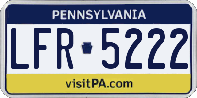 PA license plate LFR5222