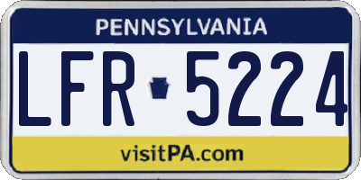 PA license plate LFR5224