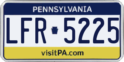 PA license plate LFR5225
