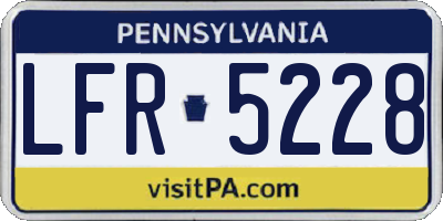 PA license plate LFR5228