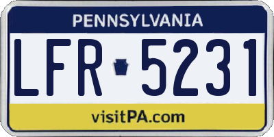 PA license plate LFR5231