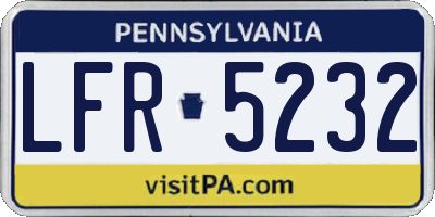 PA license plate LFR5232