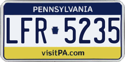 PA license plate LFR5235