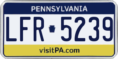 PA license plate LFR5239