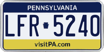 PA license plate LFR5240