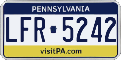 PA license plate LFR5242