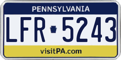 PA license plate LFR5243