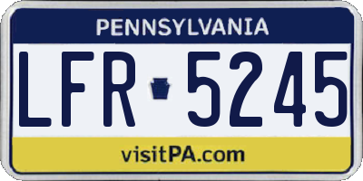 PA license plate LFR5245