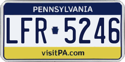 PA license plate LFR5246