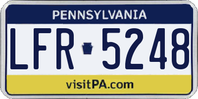 PA license plate LFR5248
