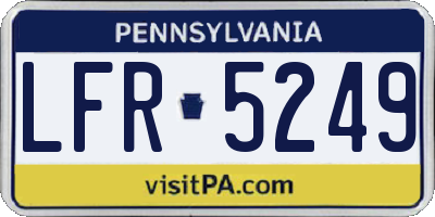 PA license plate LFR5249