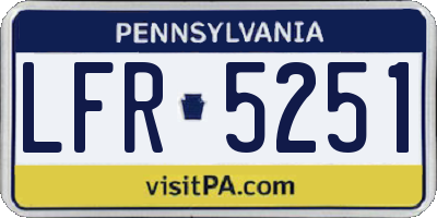 PA license plate LFR5251