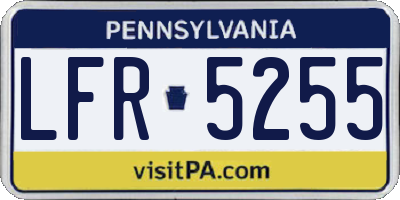 PA license plate LFR5255