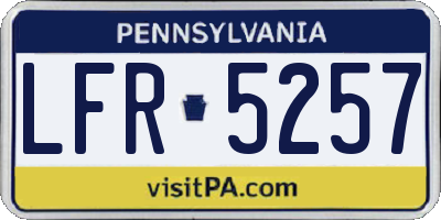 PA license plate LFR5257