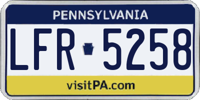 PA license plate LFR5258