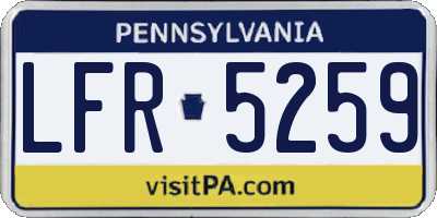 PA license plate LFR5259