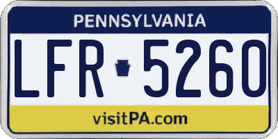 PA license plate LFR5260