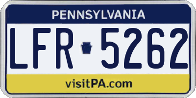PA license plate LFR5262
