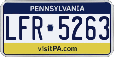 PA license plate LFR5263
