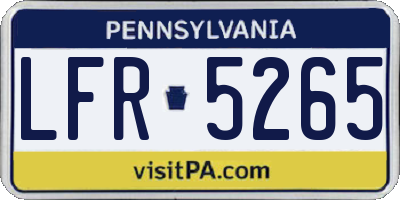 PA license plate LFR5265