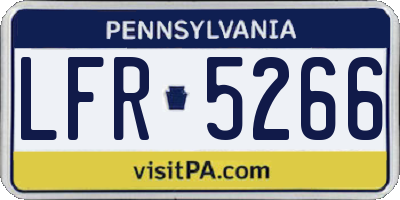 PA license plate LFR5266