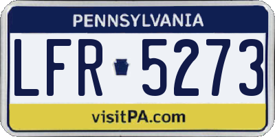 PA license plate LFR5273