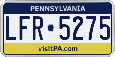PA license plate LFR5275