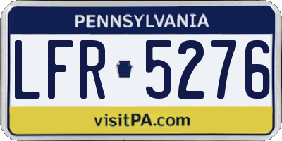 PA license plate LFR5276