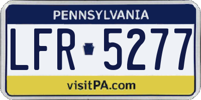 PA license plate LFR5277