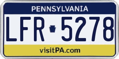 PA license plate LFR5278