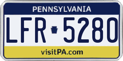 PA license plate LFR5280