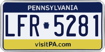 PA license plate LFR5281