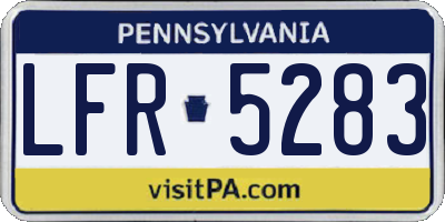 PA license plate LFR5283